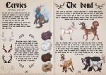  ambiguous_gender canid canine cervid cervie cervine english_text feral flower fox group hi_res magic mammal plant shadoweyenoom species_sheet text ursid 