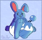  ambiguous_gender azumarill blitzpitz blush feral foot_focus hi_res long_ears nintendo pok&eacute;mon pok&eacute;mon_(species) simple_background sitting solo video_games 