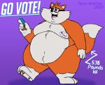  2020 absurd_res anthro belly big_belly big_cheeks biped canid canine chubby_cheeks digital_drawing_(artwork) digital_media_(artwork) dipstick_tail english_text eyewear fivethirtyeight fivey_fox fox fur glasses hi_res male mammal moobs morbidly_obese morbidly_obese_anthro multicolored_body multicolored_fur multicolored_tail navel nude obese obese_anthro obese_male open_mouth orange_body orange_fur overweight overweight_anthro overweight_male pencil_(object) pointing_at_text politics raised_foot signature simple_background sketch smile solo spicy_wahtte text thick_thighs white_body white_fur wide_hips 