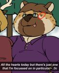  2021 absurd_res alfredo_cook anthro antlers belly biped cervid chubby_cheeks clothed clothing digital_drawing_(artwork) digital_media_(artwork) duo english_text eyewear fur glasses hair heart_marking hi_res holidays horn hyaenid inside looking_at_viewer male mammal olive_oliynyk polo_shirt selfie shirt side_hug slightly_chubby smile spicy_wahtte spotted_hyena text tongue topwear user_interface weight_gain window 
