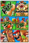  2018 anal anal_penetration anthro balls border bowser clothing comic duo edit erection facial_hair forced genitals hat headgear headwear human humanoid_genitalia humanoid_hands humanoid_penis japanese_text kemono koopa macro male male/male male_penetrated male_penetrating male_penetrating_male mammal mario mario_bros mustache nintendo overweight overweight_male penetration penis scalie text uhokue uncensored video_games white_border 