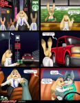  absurd_res anthro beverage canid canine canis coffee comic comic_page duo dystopia hi_res hug kissing lagomorph leporid love male male/male mammal predator/prey rabbit smartwhitefang truck_(vehicle) vehicle wolf 