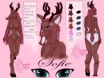  animal_humanoid anthro antlers breasts butt cervid cervid_humanoid female flowers_in_hair generalkbee genitals hair hi_res horn humanoid lagomorph leporid mammal mammal_humanoid model_sheet pink_hair rabbit solo 