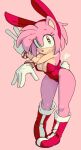  &lt;3 &lt;3_eyes amy_rose anthro baggy_clothing big_breasts blush boots breasts bunny_costume bunny_ears_(cosmetic) clothing costume eulipotyphlan female footwear fur gloves handwear hedgehog mammal nickleflick pink_body pink_fur playboy_bunny solo sonic_the_hedgehog_(series) tan_body tan_fur 