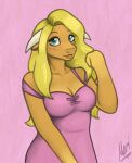  anthro blizzard_entertainment bovid bovine breasts cleavage clothed clothing dress female hair hi_res mammal marindashy solo tauren video_games warcraft 