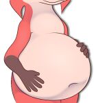  ambiguous_gender anthro belly big_belly canid canine drake_(kitty_pride) fox foxball kitty_pride low_res lying mammal nude obese on_front overweight smile solo standing 