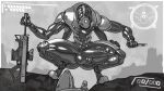  2021 4_arms balls_outline borisalien bulge clothed clothing craver crouching endless_space_2 erection erection_under_clothing genital_outline glistening glistening_body hi_res holding_object holding_weapon machine male monochrome multi_arm multi_limb penis_outline robot spread_legs spreading thick_thighs video_games weapon 