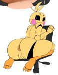  animatronic anthro anthrofied anus anus_outline avian beakless big_breasts big_butt bird black_sclera blush blush_stickers breasts butt chair chicken curvaceous curvy_figure feathers feet female five_nights_at_freddy&#039;s five_nights_at_freddy&#039;s_2 furniture galliform gallus_(genus) genitals head_tuft looking_back machine nejtacoz58m8 non-mammal_breasts nude phasianid presenting presenting_hindquarters pussy robot sitting solo thick_thighs toy_chica_(fnaf) tuft video_games voluptuous white_eyes wide_hips yellow_body 