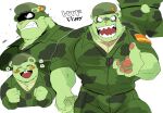  anthro camo camo_clothing camo_print clothing flippy_(htf) fur green_body green_fur happy_tree_friends headgear headwear hyaku_(artist) male mammal pattern_clothing smile ursid 