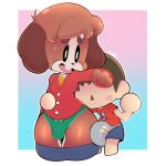  animal_crossing anthro big_bulge bulge canid canine canis ciavs clothed clothing crossdressing digby_(animal_crossing) domestic_dog hi_res human lingerie male male/male mammal nintendo video_games villager_(animal_crossing) wide_hips 
