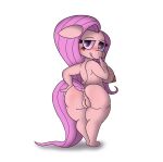  absurd_res alpha_channel anthro anus blush breasts butt equid equine female fluttershy_(mlp) friendship_is_magic fuzefurry genitals hasbro hi_res horse looking_at_viewer looking_back mammal my_little_pony nipples pony presenting pussy smiling_at_viewer solo tagme 