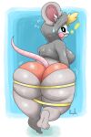  absurd_res anthro big_breasts big_butt bodily_fluids breasts butt clothed clothing female hi_res huge_butt jhenightfox mammal mouse murid murine rodent solo sweat thick_thighs 