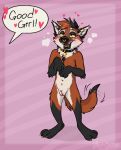  &lt;3 absurd_res anthro breath canid canine collar ear_piercing facial_piercing female good_girl hi_res industrial_piercing jax_(yeen.queen) mammal maned_wolf mosstheopossum nose_piercing open_mouth panting pet_praise piercing septum_piercing solo speech_bubble tailwag 