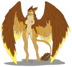  2021 alarielle_(stella_asher) alpha_channel anthro areola avian breasts digital_media_(artwork) female genitals gryphon kittydee mythological_avian mythology nipples nude orange_eyes pussy simple_background solo transparent_background 