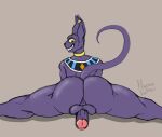  absurd_res balls beerus big_butt butt domestic_cat dragon_ball dragon_ball_super felid feline felis genitals hi_res hyenalattes looking_back male mammal penis presenting presenting_hindquarters rear_view solo sphinx_cat thick_thighs 