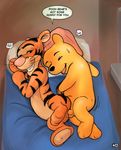  anal_penetration anthro balls battle_angel bear bed butt dialog disney duo feline gay innuendo interspecies looking_back lying male mammal on_side penetration pillow pooh pooh_bear sex smile stripes sweat sweatdrop text tiger tigger winnie_the_pooh winnie_the_pooh_(franchise) 