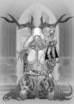  2021 absurd_res anthro antlers bandage beast_(bloodborne) bloodborne booohira breasts cane claws collar domination duo female fromsoftware genitals hi_res horn human larger_anthro larger_female leash male male_domination mammal nipple_piercing nipples piercing pussy simple_background size_difference smaller_human smaller_male sony_corporation sony_interactive_entertainment spiked_collar spikes submissive submissive_female vicar_amelia video_games 