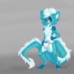  absurd_res anthro asian_mythology chest_tuft diaper digitigrade dragon east_asian_mythology eastern_dragon eyebrows fluffyaqua hi_res long_tail looking_at_viewer male mythology one_eye_half-closed peekabu piercing raised_eyebrow smile solo standing teeth tuft 