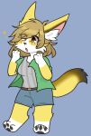  anthro audri canid canine canis chibi clothed clothing domestic_dog female fennec fox hair herding_dog hi_res hybrid mammal marbelle open_mouth pastoral_dog solo welsh_corgi 