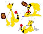  after_vore alcohol ambiguous_gender ampharos belly beverage blush commando125 drunk duo feral full_tour goo_(disambiguation) hi_res internal nintendo non-fatal non_fatal oral pikachu pok&eacute;mon pok&eacute;mon_(species) redheadpika redheadpika_(character) safe_(disambiguation) solo substance_intoxication video_games vore 