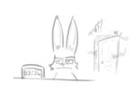  annoyed anthro door jcfireescape lagomorph leporid male mammal meme rabbit reagan_(yeahhotel) solo tired 