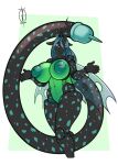  2021 5_fingers anthro areola arthropod big_breasts breasts cell_(dragon_ball) changeling digital_media_(artwork) dragon_ball female fingers freckles_(artist) friendship_is_magic fusion green_eyes hair hasbro horn huge_breasts huge_nipples insect_wings inverted_nipples long_hair looking_at_viewer my_little_pony navel nipples puffy_nipples queen_chrysalis_(mlp) signature smile solo wings 