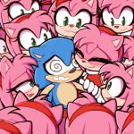  2021 absurd_res accessory amy_rose anthro blush clothing eulipotyphlan eyes_closed female gloves green_eyes group hair_accessory hairband half-closed_eyes handwear hedgehog hi_res male mammal moozua narrowed_eyes open_mouth smile sonic_the_hedgehog sonic_the_hedgehog_(series) square_crossover teeth video_games 