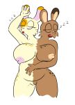  anthro breasts conjoined duo female genitals hi_res lagomorph leporid mammal pussy rabbit skewedl0gic sleeping 