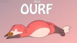  16:9 ambiguous_gender anthro belly big_belly canid canine drake_(kitty_pride) eyes_closed fox foxball kitty_pride lying mammal nude obese on_side overweight solo tired widescreen 