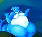  2021 anthro belly big_belly blue_body blue_skin cetacean delphinoid glistening glistening_body hi_res male mammal marine moobs navel obese obese_anthro obese_male oceanic_dolphin orca overweight overweight_anthro overweight_male shadowfirdark shrug sitting solo thick_thighs toothed_whale white_body white_skin wide_hips 