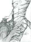  ambiguous_gender anthro canid canine canis claws clothing duo felid feline graphite_(artwork) hand_on_head hand_on_leg hand_on_thigh hypnosis male mammal mind_control oral pantherine paws pencil_(artwork) teeth teeth_showing tiger tongue tongue_out traditional_media_(artwork) underwear vellum wolf 