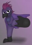  ambiguous_gender anthro avian bird erwill foxball hair hi_res kick looking_at_viewer lying neutral_expression nude on_front solo 