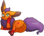 2021 4_legs alpha_channel angelthegamer blue_nose brown_body brown_fur butt eeveelution eyelashes fan_character female feral flareon fur green_eyes hi_res looking_at_viewer lying nintendo on_side orange_body orange_fur pawpads paws pok&eacute;mon pok&eacute;mon_(species) purple_body purple_fur quadruped rear_view red_body red_fur relaxing sheela_(angelthegamer) simple_background smile solo transparent_background video_games 