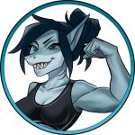  1:1 alpha_channel anthro female fish low_res marine moondustina_(artist) muscular muscular_anthro profile_picture shark solo 