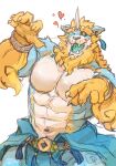  abs anthro biceps bottomwear clothing dark-dusk fur hi_res horn male mammal muscular muscular_anthro muscular_male pecs solo 