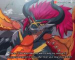  2021 animated anthro anthro_on_anthro bna_v5 bodily_fluids demon_lord_dragon_batzz dialogue dragon english_text faceless_male future_card_buddyfight genitals group humanoid_genitalia humanoid_penis male male/male masturbation nude open_mouth penile penile_masturbation penis sweat text tongue tongue_out 