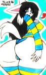  anthro breasts canid canine clothed clothing felid feline female hair hi_res mammal simple_background tem temmie_(undertale) theloanwanderer216 topwear undertale video_games white_body 