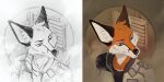  anthro canid canine clothed clothing digital_media_(artwork) fox fur green_eyes hi_res male mammal orange_body orange_fur orphensirius solo 