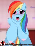  anthro big_breasts blush bodily_fluids breasts equid equine female friendship_is_magic hair hentaired lactating leaning leaning_forward looking_at_viewer mammal milk multicolored_hair my_little_pony nipples open_mouth pegasus rainbow_dash_(mlp) rainbow_hair solo tongue wings 