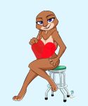  2021 angelica_(mama_sally) anthro blue_eyes breasts brown_body brown_fur disney fan_character female fur hi_res lagomorph leporid looking_at_viewer mammal pink_nose rabbit signature smile solo theblueberrycarrots zootopia 