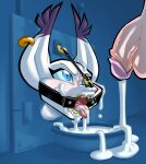  absurd_res bdsm bdsm_gear bodily_fluids bondage bound cum digimon digimon_(species) domestic_cat felid feline felis female forced gag gatomon genital_fluids genitals hi_res male mammal nose-hooks oddjuice open_mouth open_muzzle penis ring-gag 