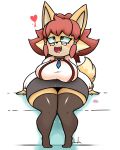  &lt;3 absurd_res anthro big_breasts bottomwear breasts canid canine clothing female fox hi_res jhenightfox mammal sitting skirt solo thick_thighs 