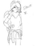 anarchy_symbol angry anthro armband bandanna black_and_white boxer_briefs breasts clothing dani86 didelphid female gender_symbol gloves_(marking) hair inner_ear_fluff kerchief looking_at_viewer mammal markings marsupial medium_breasts monochrome no_pants nonbinary_(lore) plaid ponytail signature sketch solo symbol trans_(lore) trans_woman_(lore) tuft underwear virginia_opossum whiskers wristband ⚧ 