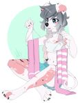  2021 4_toes 5_fingers anthro blue_eyes breasts canid canine canis clothed clothing digital_media_(artwork) domestic_dog eyebrows eyelashes feet female fingers mammal smile toes wolflady 
