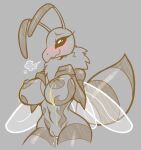  2021 antennae_(anatomy) anthro arthropod bee big_breasts black_eyes blush bodily_fluids breasts breath conditional_dnp female food fur genitals honey_(food) hybrid hymenopteran insect insect_wings lactating monochrome navel nintendo nipples nude pok&eacute;mon pok&eacute;mon_(species) pubic_mound pussy salazzle scalie simple_background solo sweat teckworks translucent translucent_wings unusual_lactation video_games wings 