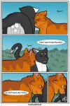  animal_genitalia balls colored comic domestic_cat duo english_text felid feline felis feral genitals hi_res jake_(warriors) male male/male mammal outside shaded sheath talltail_(warriors_cats) text thathornycat warriors_(cats) 