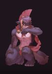  2021 9x8bit absurd_res anthro barazoku canid canine hi_res humanoid_hands kemono male mammal muscular muscular_anthro muscular_male nipples simple_background solo 