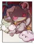  banette character_doll claws clefairy commentary_request cushion ditto duskull gen_1_pokemon gen_3_pokemon head_tilt indoors looking_at_viewer odo_7ta pink_eyes pokemon pokemon_(creature) solo stuffing substitute_(pokemon) wailmer zipper zipper_pull_tab 