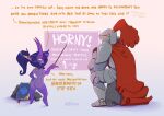  armor breasts dialogue duo female hi_res horn horned_humanoid huffslove humanoid imp knight purple_body short_stack size_difference smaller_female warrior 