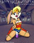  bdsm bondage bound breasts cosplay dc dc_comics dildo english_text female frogtie halloween holidays insertion lola_bunny looney_tunes masturbation nipple_slip penetration pussy rope sex_toy solo space_jam text vkyrie warner_brothers wonder_woman 